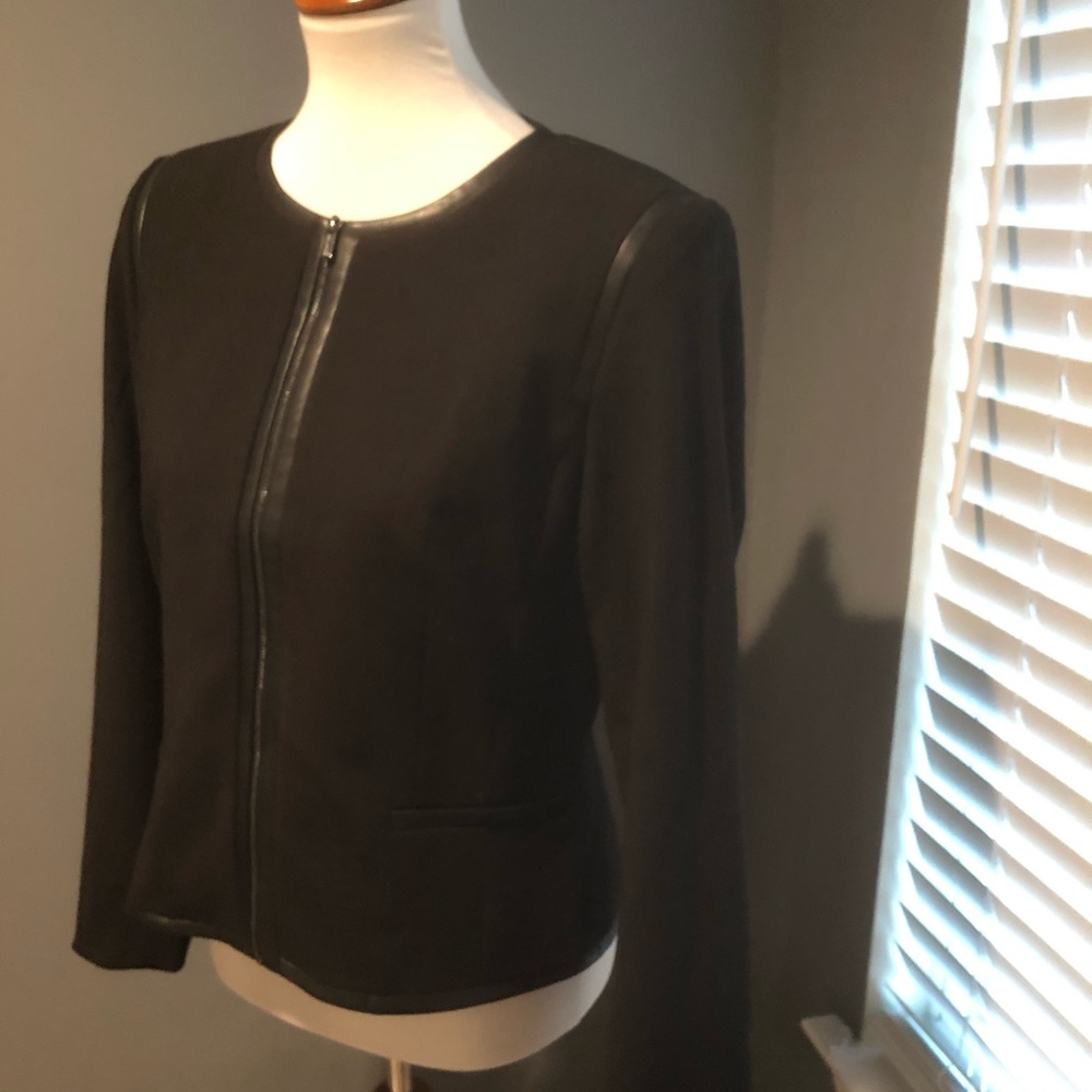 calvin Klein black jacket w/ accented faux leather
